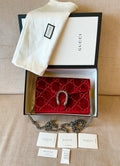 Gucci Dionysus GG Velvet Super Mini Bag - Red / Rubino (Excellent Condition)