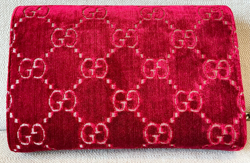 Gucci Dionysus GG Velvet Super Mini Bag - Red / Rubino (Excellent Condition)